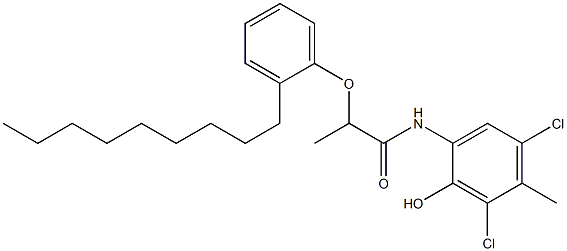 2-[2-(2-Nonylphenoxy)propanoylamino]-4,6-dichloro-5-methylphenol 结构式