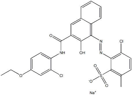 3-Chloro-6-methyl-2-[[3-[[(2-chloro-4-ethoxyphenyl)amino]carbonyl]-2-hydroxy-1-naphtyl]azo]benzenesulfonic acid sodium salt 结构式