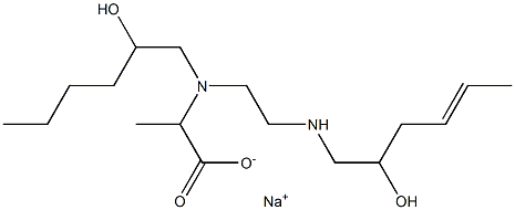 2-[N-(2-Hydroxyhexyl)-N-[2-(2-hydroxy-4-hexenylamino)ethyl]amino]propionic acid sodium salt 结构式