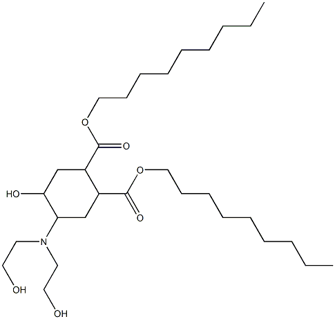 5-Hydroxy-4-[bis(2-hydroxyethyl)amino]-1,2-cyclohexanedicarboxylic acid dinonyl ester 结构式