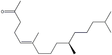 [R,(-)]-6,10,14-Trimethyl-5-pentadecene-2-one 结构式