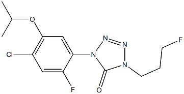 1-(2-Fluoro-4-chloro-5-isopropoxyphenyl)-4-(3-fluoropropyl)-1H-tetrazol-5(4H)-one 结构式