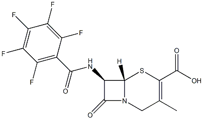 (7R)-7-[(2,3,4,5,6-Pentafluorobenzoyl)amino]-3-methylcepham-3-ene-4-carboxylic acid 结构式
