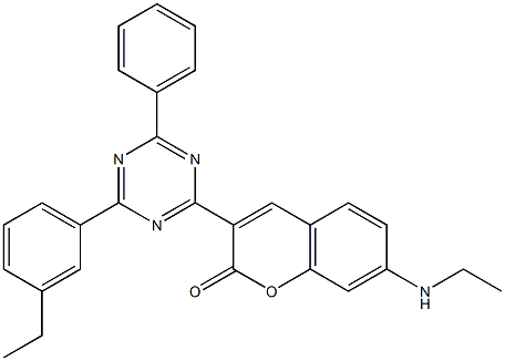 3-[6-Phenyl-4-(3-ethylphenyl)-1,3,5-triazin-2-yl]-7-(ethylamino)coumarin 结构式