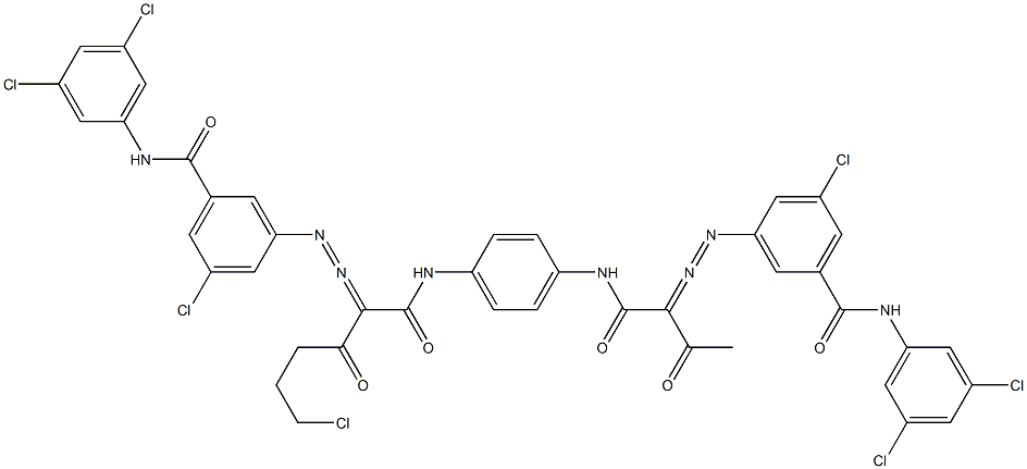 3,3'-[2-(2-Chloroethyl)-1,4-phenylenebis[iminocarbonyl(acetylmethylene)azo]]bis[N-(3,5-dichlorophenyl)-5-chlorobenzamide] 结构式