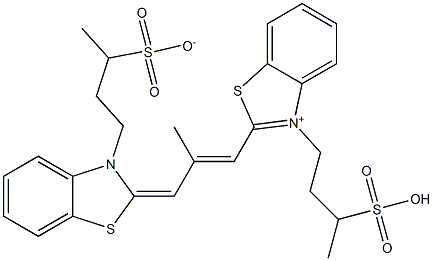 4-[[2-[2-Methyl-3-[3-(3-sulfonatobutyl)benzothiazol-2(3H)-ylidene]-1-propenyl]benzothiazol-3-ium]-3-yl]-2-butanesulfonic acid 结构式