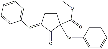 3-Benzylidene-2-oxo-1-(phenylseleno)cyclopentane-1-carboxylic acid methyl ester 结构式