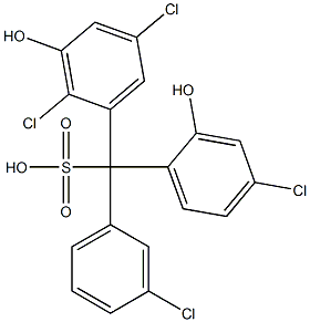 (3-Chlorophenyl)(4-chloro-2-hydroxyphenyl)(2,5-dichloro-3-hydroxyphenyl)methanesulfonic acid 结构式