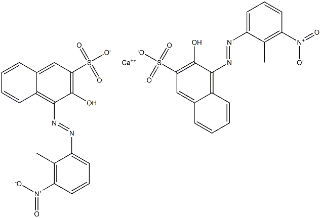 Bis[1-[(2-methyl-3-nitrophenyl)azo]-2-hydroxy-3-naphthalenesulfonic acid]calcium salt 结构式