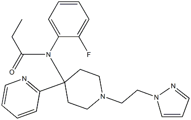 N-(2-Fluorophenyl)-N-[1-(2-(1H-pyrazol-1-yl)ethyl)-4-(2-pyridinyl)piperidin-4-yl]propanamide 结构式