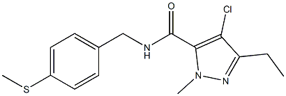 4-Chloro-5-ethyl-2-methyl-N-[4-(methylthio)benzyl]-2H-pyrazole-3-carboxamide 结构式