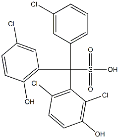(3-Chlorophenyl)(3-chloro-6-hydroxyphenyl)(2,6-dichloro-3-hydroxyphenyl)methanesulfonic acid 结构式