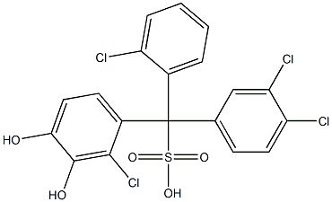 (2-Chlorophenyl)(3,4-dichlorophenyl)(2-chloro-3,4-dihydroxyphenyl)methanesulfonic acid 结构式