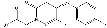 2-[[6-Methyl-5-(4-methylbenzylidene)-3-oxo-2,3,4,5-tetrahydropyridazin]-2-yl]acetamide 结构式