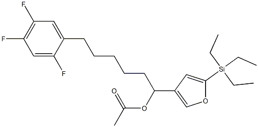 Acetic acid 1-[5-(triethylsilyl)-3-furyl]-6-(2,4,5-trifluorophenyl)hexyl ester 结构式