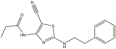 N-[5-Cyano-2-[(2-phenylethyl)amino]thiazol-4-yl]propanamide 结构式