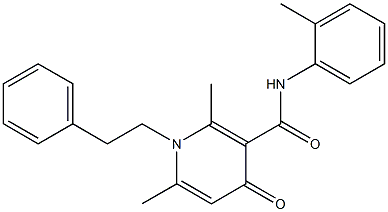 N-(2-Methylphenyl)-1-phenethyl-2,6-dimethyl-4-oxo-1,4-dihydro-3-pyridinecarboxamide 结构式