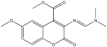 3-(Dimethylaminomethyleneamino)-6-methoxy-2-oxo-2H-1-benzopyran-4-carboxylic acid methyl ester 结构式