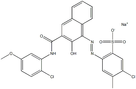 3-Chloro-4-methyl-6-[[3-[[(2-chloro-5-methoxyphenyl)amino]carbonyl]-2-hydroxy-1-naphtyl]azo]benzenesulfonic acid sodium salt 结构式