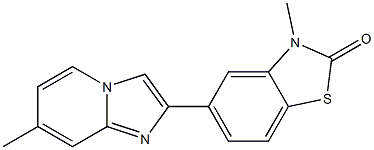 5-[7-Methylimidazo[1,2-a]pyridin-2-yl]-3-methylbenzothiazol-2(3H)-one 结构式