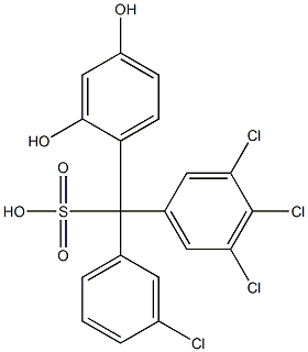 (3-Chlorophenyl)(3,4,5-trichlorophenyl)(2,4-dihydroxyphenyl)methanesulfonic acid 结构式