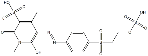 1,2-Dihydro-6-hydroxy-1,4-dimethyl-2-oxo-5-[[4-[[2-(sulfooxy)ethyl]sulfonyl]phenyl]azo]-3-pyridinesulfonic acid 结构式