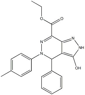 [4,5-Dihydro-3-hydroxy-4-phenyl-5-(4-methylphenyl)-2H-pyrazolo[3,4-d]pyridazine]-7-carboxylic acid ethyl ester 结构式