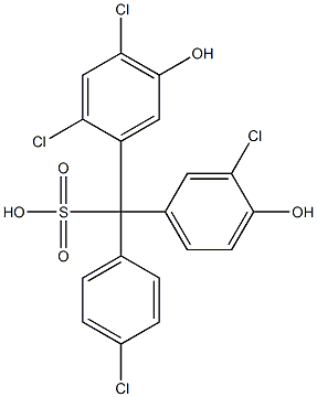 (4-Chlorophenyl)(3-chloro-4-hydroxyphenyl)(2,4-dichloro-5-hydroxyphenyl)methanesulfonic acid 结构式