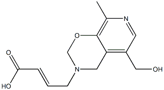 4-[[5-(Hydroxymethyl)-8-methyl-3,4-dihydro-2H-pyrido[4,3-e]-1,3-oxazin]-3-yl]crotonic acid 结构式