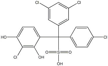 (4-Chlorophenyl)(3,5-dichlorophenyl)(3-chloro-2,4-dihydroxyphenyl)methanesulfonic acid 结构式