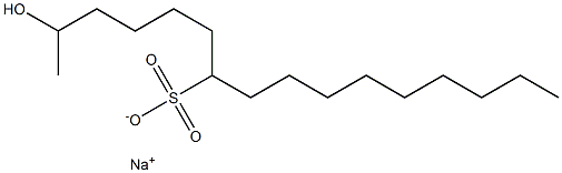 2-Hydroxyhexadecane-7-sulfonic acid sodium salt 结构式