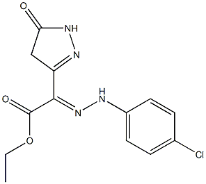 2-[2-(4-Chlorophenyl)hydrazono]-2-[(4,5-dihydro-5-oxo-1H-pyrazole)-3-yl]acetic acid ethyl ester 结构式
