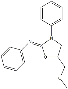 5-Methoxymethyl-3-phenyl-2-phenyliminooxazolidine 结构式