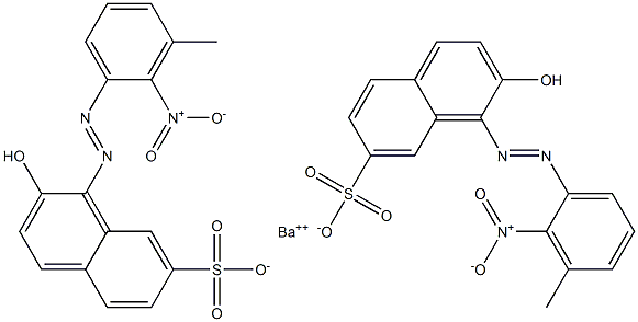 Bis[1-[(3-methyl-2-nitrophenyl)azo]-2-hydroxy-7-naphthalenesulfonic acid]barium salt 结构式