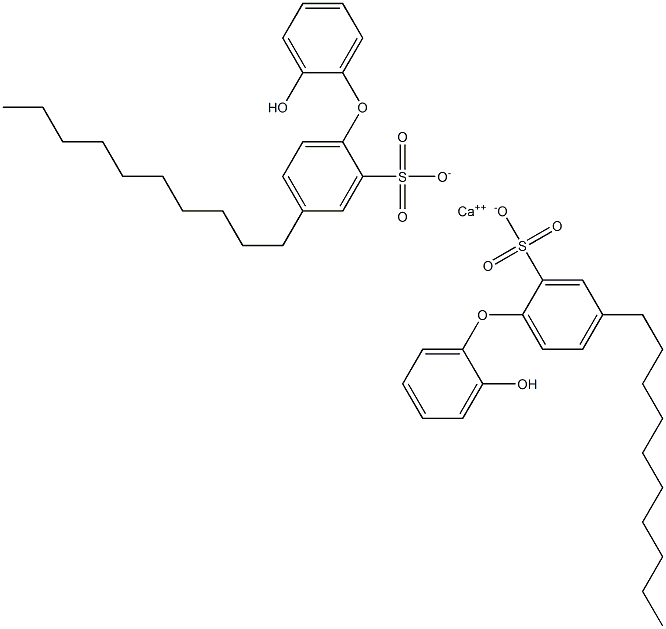 Bis(2'-hydroxy-4-decyl[oxybisbenzene]-2-sulfonic acid)calcium salt 结构式