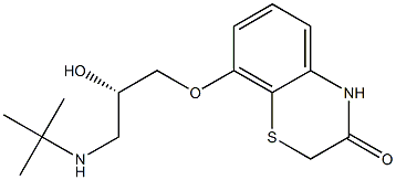 (-)-8-[(S)-2-Hydroxy-3-(tert-butylamino)propoxy]-3,4-dihydro-3-oxo-2H-1,4-benzothiazine 结构式