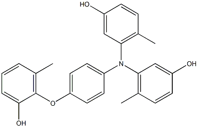 N,N-Bis(3-hydroxy-6-methylphenyl)-4-(2-hydroxy-6-methylphenoxy)benzenamine 结构式