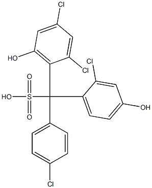 (4-Chlorophenyl)(2-chloro-4-hydroxyphenyl)(2,4-dichloro-6-hydroxyphenyl)methanesulfonic acid 结构式