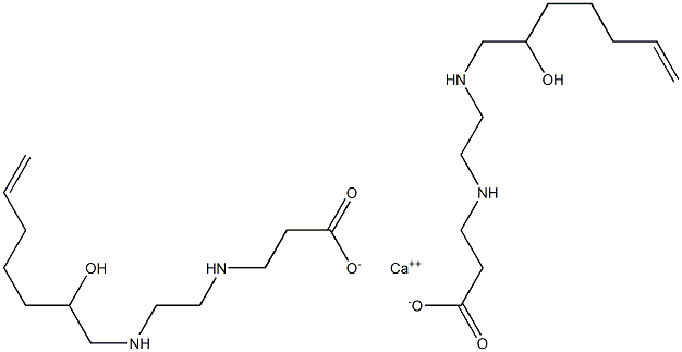 Bis[3-[N-[2-[N-(2-hydroxy-6-heptenyl)amino]ethyl]amino]propionic acid]calcium salt 结构式