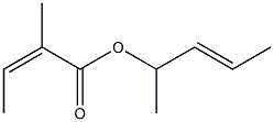 2-Methylisocrotonic acid 1-methyl-2-butenyl ester 结构式