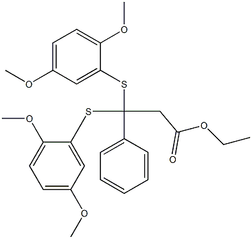 3-Phenyl-3,3-bis(2,5-dimethoxyphenylthio)propionic acid ethyl ester 结构式