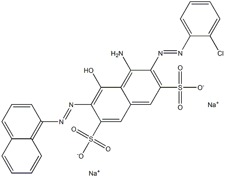 4-Amino-3-[(2-chlorophenyl)azo]-5-hydroxy-6-[(1-naphthalenyl)azo]naphthalene-2,7-disulfonic acid disodium salt 结构式