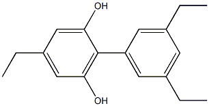 5-Ethyl-2-(3,5-diethylphenyl)benzene-1,3-diol 结构式