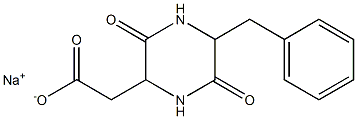 5-Benzyl-3,6-dioxo-2-piperazineacetic acid sodium salt 结构式