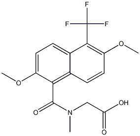 [N-[[2,6-Dimethoxy-5-trifluoromethyl-1-naphthalenyl]carbonyl]-N-methylamino]acetic acid 结构式