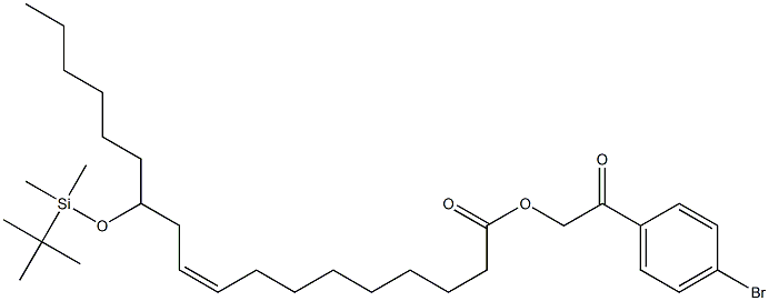 (Z)-12-[(tert-Butyldimethylsilyl)oxy]-9-octadecenoic acid 2-(4-bromophenyl)-2-oxoethyl ester 结构式