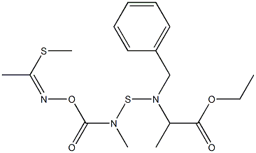 2-[N-Benzyl-N-[N-[(1-methylthioethylidene)aminooxycarbonyl]-N-methylaminothio]amino]propionic acid ethyl ester 结构式