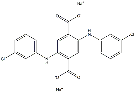 2,5-Bis(m-chloroanilino)terephthalic acid disodium salt 结构式