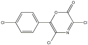 3,5-Dichloro-6-(4-chlorophenyl)-2H-1,4-oxazin-2-one 结构式