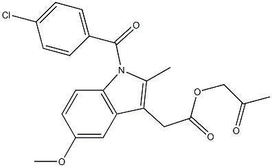 [1-(4-Chlorobenzoyl)-2-methyl-5-methoxy-1H-indol-3-yl]acetic acid 2-oxopropyl ester 结构式